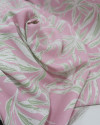 Tecido Linho Misto Macro Ramos Verde, Branco e Rosa