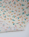 Tecido Viscose Tapete Floral Amarelo, Lilás e Pêssego