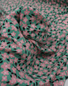 Tecido Viscose Liberty Rosa Chiclete, Preto e Verde Tifany