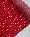 Tecido Viscose Micro Corações Branco e Vermelho