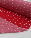 Tecido Viscose Micro Corações Branco e Vermelho