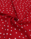 Tecido Viscose Micro Corações Branco e Vermelho