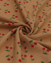 Tecido Viscose Micro Cerejas Vermelho e Caramelo