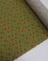 Tecido Viscose Micro Cerejas Vermelho e Verde Oliva