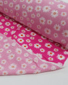 Tecido Viscose Multi Margaridas Branco e Rosa (0.7m)