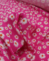 Tecido Viscose Multi Margaridas Branco e Rosa