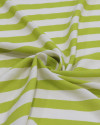 Tecido Viscose Listras Creme e Verde Oliva