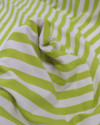 Tecido Viscose Listras Creme e Verde Oliva