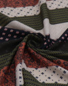 Tecido Crepe Salinas Italiano Listras Multi Estampadas