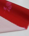 Tecido Crepe Silk Italiano Flor Rosa e Vermelho