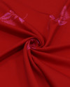 Tecido Crepe Silk Italiano Flor Rosa e Vermelho