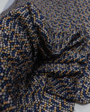 Tecido Crepe Silk Italiano Tapete Floral Cinza, Rosé, Amarelo e Azul