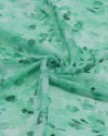 Tecido Crepe Chiffon Italiano Estampa Abstrata Tons de Verde