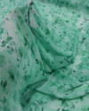 Tecido Crepe Chiffon Italiano Estampa Abstrata Tons de Verde