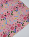 Tecido Crepe Silk Italiano Pintura Floral Abstrata Colorida e Rosa