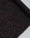 Tecido Viscose Sarjada Italiano Micro Flores Vermelho, Rosa e Preto