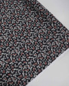 Tecido Viscose Sarjada Italiano Micro Tapete Floral Colorido e Preto
