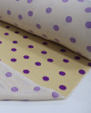 Tecido Viscose Poá Roxo e Bege Claro