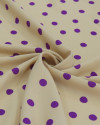 Tecido Viscose Poá Roxo e Bege Claro (3m)