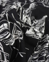 Tecido Tricoline Italiano Rascunhos da Cidade Offwhite e Preto