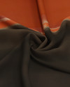 Tecido Crepe de Viscose Italiano Barrado Tie Dye Tons Terrosos 