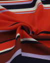 Tecido Crepe de Viscose Italiano Listras Tons Terrosos