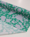 Tecido Viscose Italiano Ramos Florais Abstratos Cinza e Verde