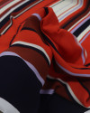 Tecido Crepe de Viscose Italiano Listras Tons Terrosos