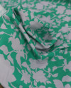 Tecido Viscose Italiano Ramos Florais Abstratos Cinza e Verde