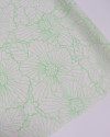 Tecido Viscose Fina Italiano Macro Rascunho Floral Verde e Branco