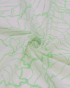 Tecido Viscose Fina Italiano Macro Rascunho Floral Verde e Branco