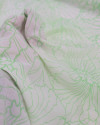 Tecido Viscose Fina Italiano Macro Rascunho Floral Verde e Branco