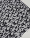 Tecido Viscose Acetinada Italiano Estampa Abstrata Cinza e Preto