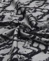 Tecido Viscose Acetinada Italiano Estampa Abstrata Cinza e Preto