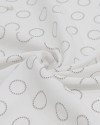 Tecido Crepe de Viscose Italiano Círculos Cinza e Branco