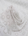Tecido Crepe de Viscose Italiano Círculos Cinza e Branco