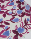 Tecido Viscose Acetinada Italiano Macro Ramos Abstratos Azul, Roxo e Creme