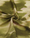 Tecido Viscose Acetinada Italiano Pintura Abstratas Verde Oliva e Bege