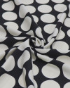 Tecido Viscose Italiana Acetinada Poá Regular Creme e Preto