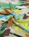 Tecido Viscose Italiano Pintura Floral Abstrata Colorido