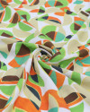Tecido Viscose Italiano Semicírculos Sobreposto Colorido