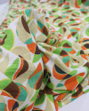 Tecido Viscose Italiano Semicírculos Sobreposto Colorido