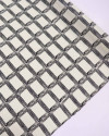 Tecido Viscose Italiano Geométrico Preto e Creme