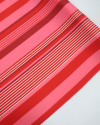 Tecido Crepe Koshibo Italiano Listras Branco e Tons de Vermelho
