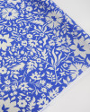 Tecido Crepe de Viscose Italiano Floral Azul e Offwhite