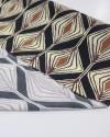 Tecido Viscose Italiano Estampa Étnica Marrom, Amarelo e Preto