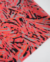 Tecido Viscose Italiano Estampa Abstrata Preto, Cinza e Coral