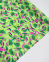 Tecido Viscose Italiano Semicírculos Sobreposto Rosa e Tons de Verde
