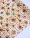 Tecido Viscose Italiano Estampa Tie Dye Verde, Laranja e Offwhite