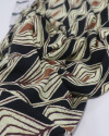 Tecido Viscose Italiano Estampa Étnica Marrom, Amarelo e Preto